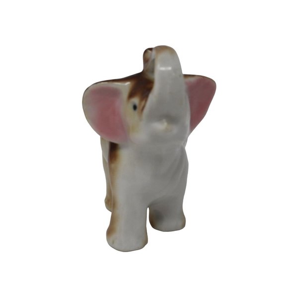 Vintage Elephant Good Luck Trunk Up Porcelain Ceramic Made In Japan Figurine - Picture 2 of 6